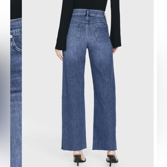 Frame Le Slim Palazzo High Rise Wide Leg Raw Hem Jeans in Crossings Size 25 - Picture 2 of 13